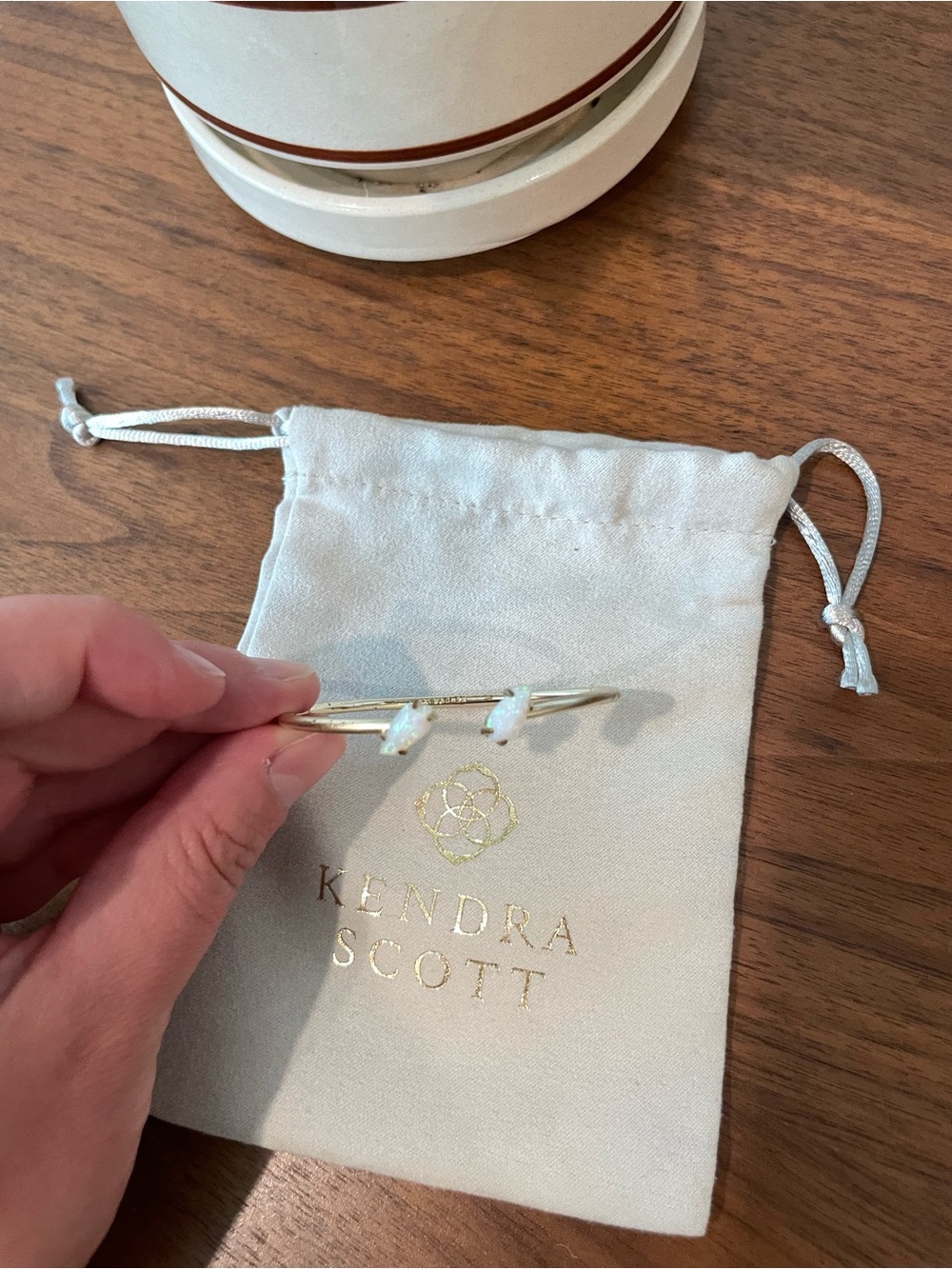 Kendra Scott White Opal Cuff Gold